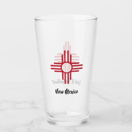 Land der Verzauberung Zia Sun Symbol Bier Glas