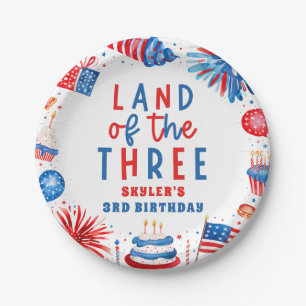 Land des 34. Juli 3. Geburtstag Party Pappteller