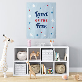 Land des freien Blauen 4. Juli Wandteppich