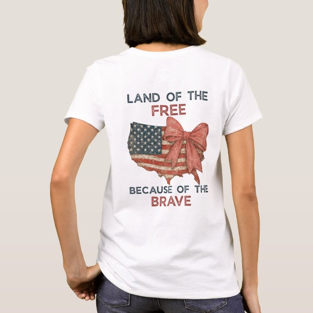 Land des freien Shirts | Patriotic USA Bow T-Shirt (Rückseite)