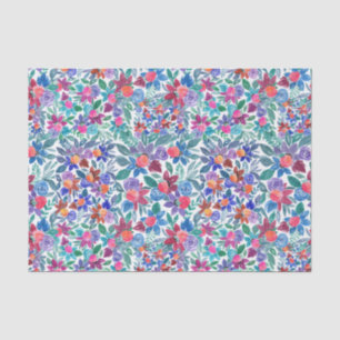 Land Floral Erdbeeren Wasserfarben Muster Seidenpapier