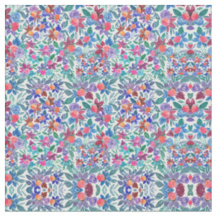 Land Floral Erdbeeren Wasserfarben Muster Stoff