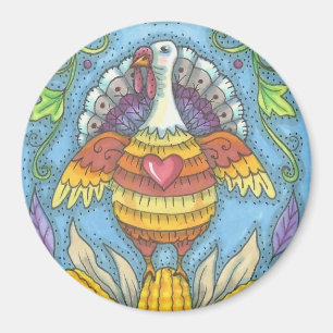 LAND FOLK ART ERNTEDANK TÜRKEY MAGNET RUNDE