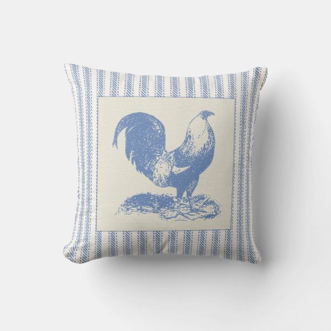 Land-französisches Bauernhaus-Huhn-Kissen Kissen (Vorderseite)