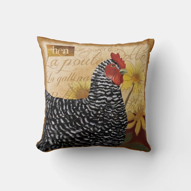 Land-französisches Huhn, La Poulet Kissen (Vorderseite)