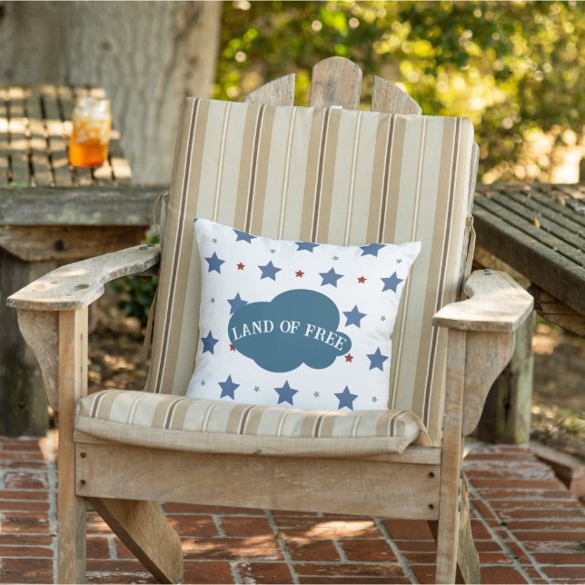 Land frei roter und blauer Sterne Muster Patriotic Kissen (Stuhl)
