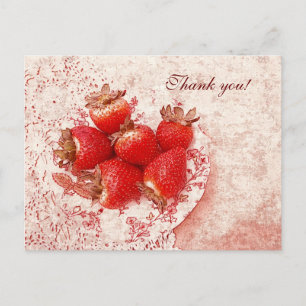 Land frische Erdbeere danke Postkarte