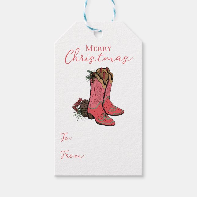 Land frohe Weihnachten bis von Geschenkmarke Geschenkanhänger (Vorderseite)