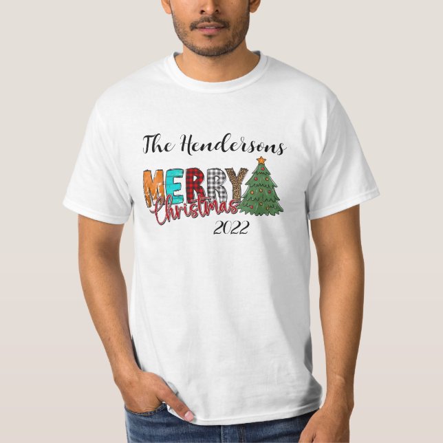 Land Frohe Weihnachtsbaum T-Shirt (Vorderseite)