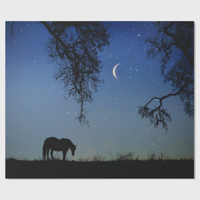 Land für Pferde und Mond Geschenkpapier (Flach)