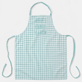 Land Gingham Karo Blau und Weiß Personalisiert Schürze