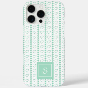 Land-Herz-Streifen-Muster-Monogramm iPhone 16 Pro Max Hülle