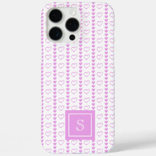 Land-Herz-Streifen-Muster-Monogramm iPhone 16 Pro Max Hülle