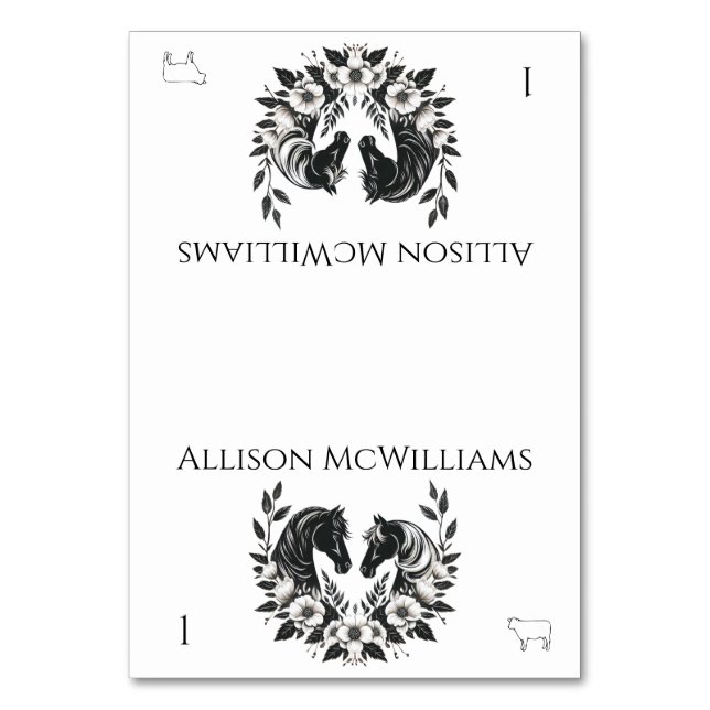 Land Hochzeiten und Blume Tischnummer (Vorderseite)