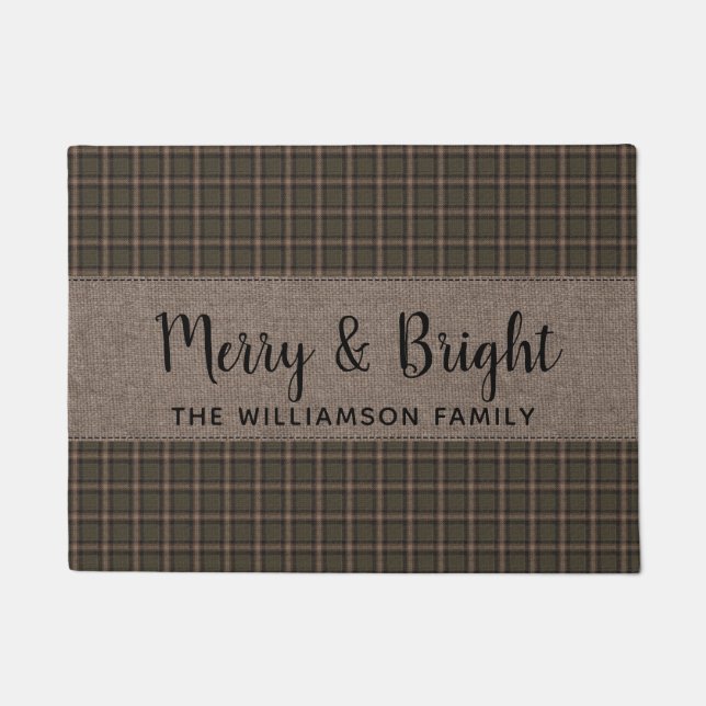 Land Homespun Merry Familienname Fußmatte (Vorderseite)