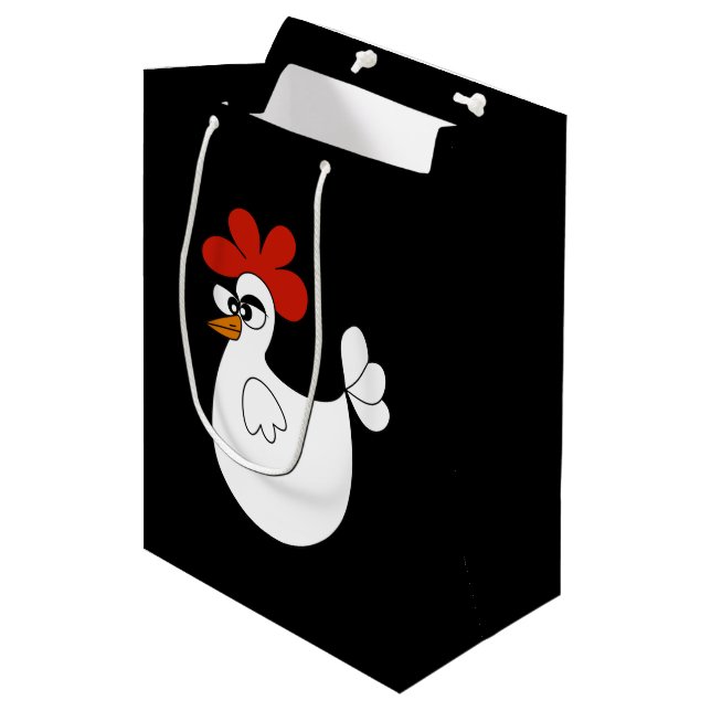 Land Hühnerfarm Medium Geschenktasche Mittlere Geschenktüte (Vorderseite Schrägansicht)
