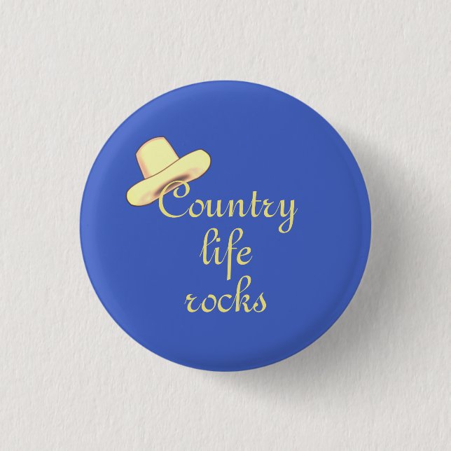Land-Hut und Kalligrafie Button (Vorderseite)