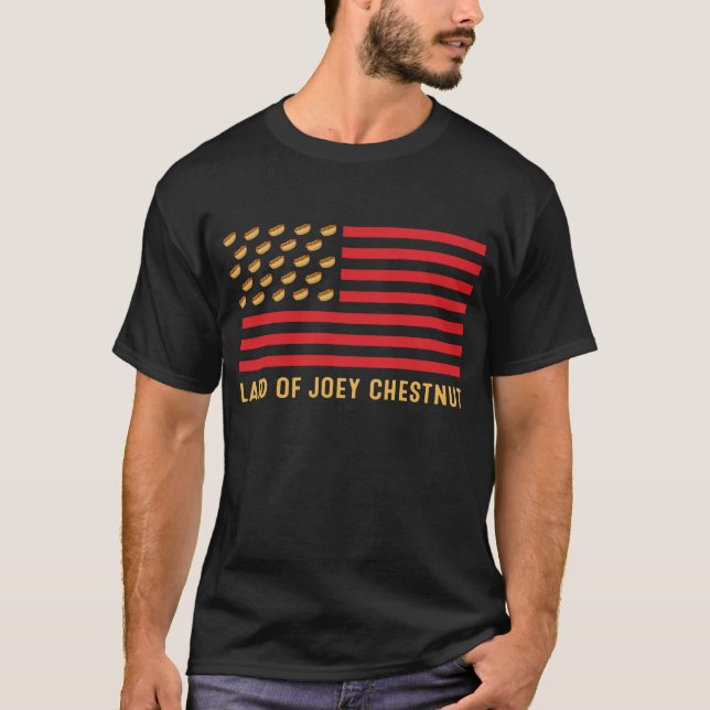 Land Joey Kastnut Hot Dogs amerikanische Flagge T-Shirt (Vorderseite)