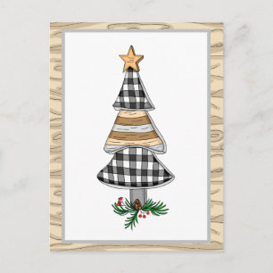 Land Karierter Weihnachtsbaum Holidayb Postkarte