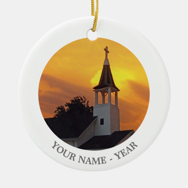Land-Kirche Keramik Ornament (Vorne)