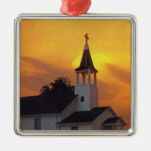 Land-Kirche Silbernes Ornament