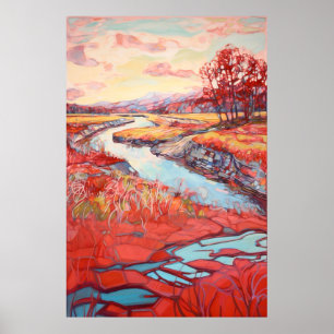 Land Landschaft Aquarellmalerei Poster