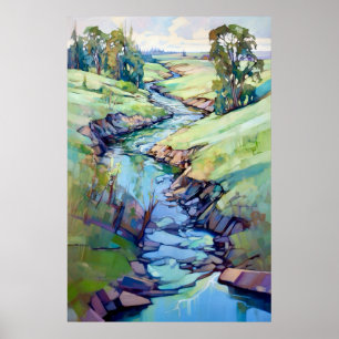 Land Landschaft Aquarellmalerei Poster