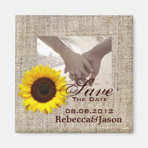 Land-Leinwand-Sonnenblume, die SAVE THE DATE Magnet