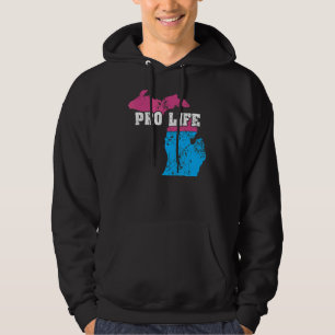 Land Map Us Staat Michigan Abortion Flag Pr Hoodie