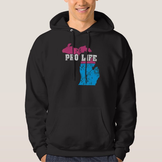 Land Map Us Staat Michigan Abortion Flag Pr Hoodie (Vorderseite)