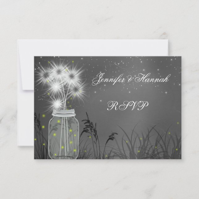 Land Mason Jar, Lüster, Halbpension RSVP Karte (Vorderseite)