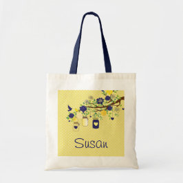 Land-Maurer-Glas-Marine-Blau-und Gelb-Tasche Tragetasche