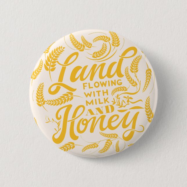 Land mit Milch- und Honigknopf Button (Vorderseite)
