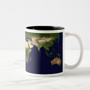 Land-Oberfläche, seichtes Wasser und schattiertes Zweifarbige Tasse