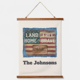 Land of Free - Personalized Hanging Wall Tapestry Wandteppich Mit Holzrahmen