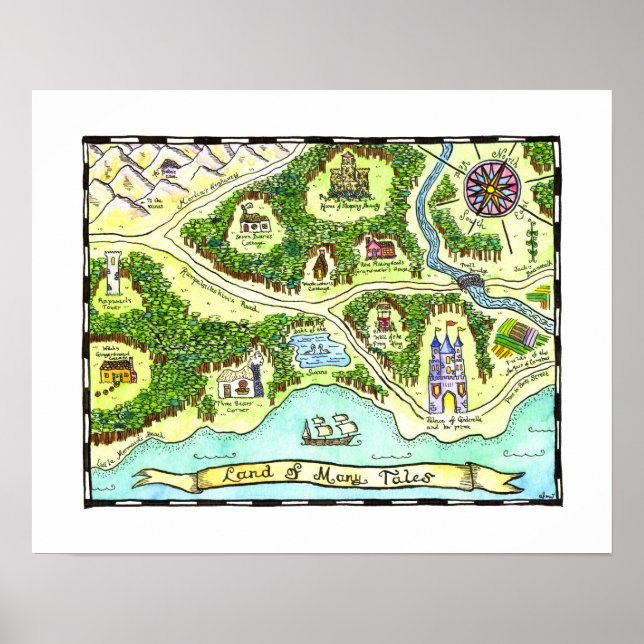 Land of many Tales Map Poster (Vorne)
