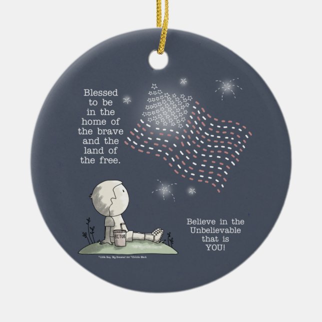 Land of the Free Keramik Ornament (Vorne)