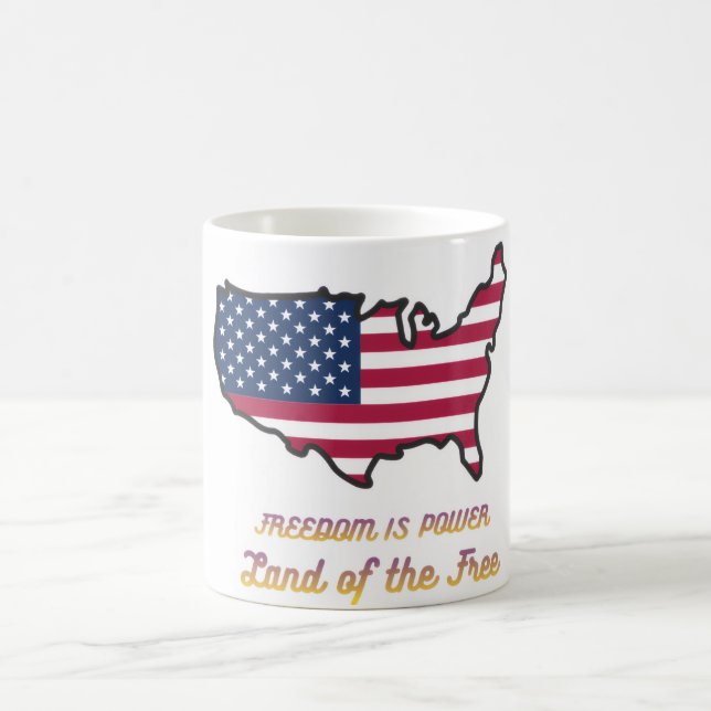 Land of the Free Patriotic Coffee Cup Kaffeetasse (Mittel)
