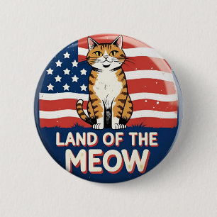 Land of the Meow - Patriotic Cat Button