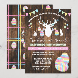 Land Ostereier Jagd & Brunch Hirsch Bunnies Einladung
