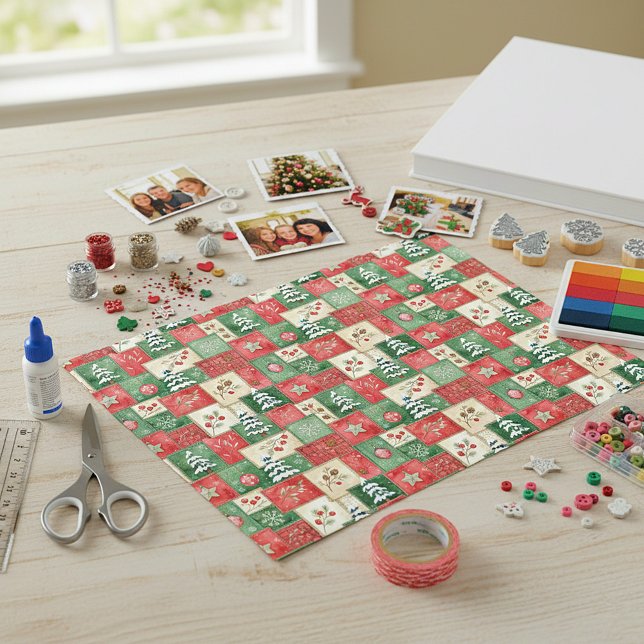 Land Patchwork Weihnachten Scrapbook Papier (Von Creator hochgeladen)