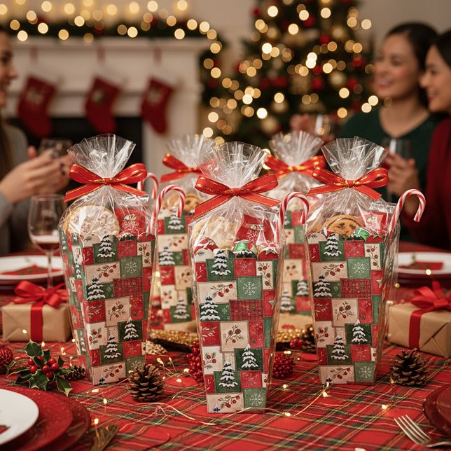 Land-Patchwork-Weihnachtsmuster Geschenkschachtel (Von Creator hochgeladen)
