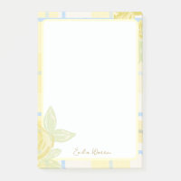 Land Plaid Faux Leinen in Buttergelb & Blau