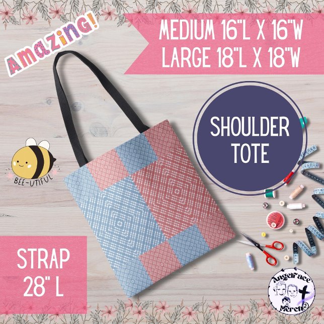 Land rosa und blau tasche (These cute pink and blue plaid totes look great with any outfit!)