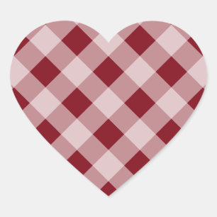 Land Rot Gingham Herz Aufkleber