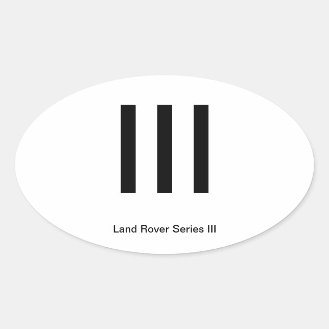 Land Rover III Oval Ovaler Aufkleber (Vorderseite)