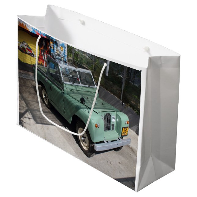 Land Rover Serie II SWB Große Geschenktüte (Vorderseite Schrägansicht)