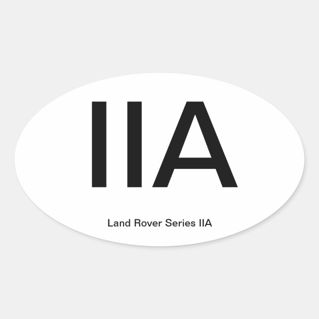Land Rover Series IIA Oval Ovaler Aufkleber (Vorderseite)