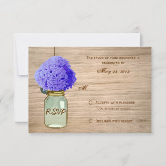Land Rustic Mason Jar CornFlower Blue UAWG RSVP Karte