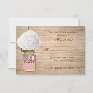 Land Rustic Mason Jar Hydrangea UAWG RSVP Karte